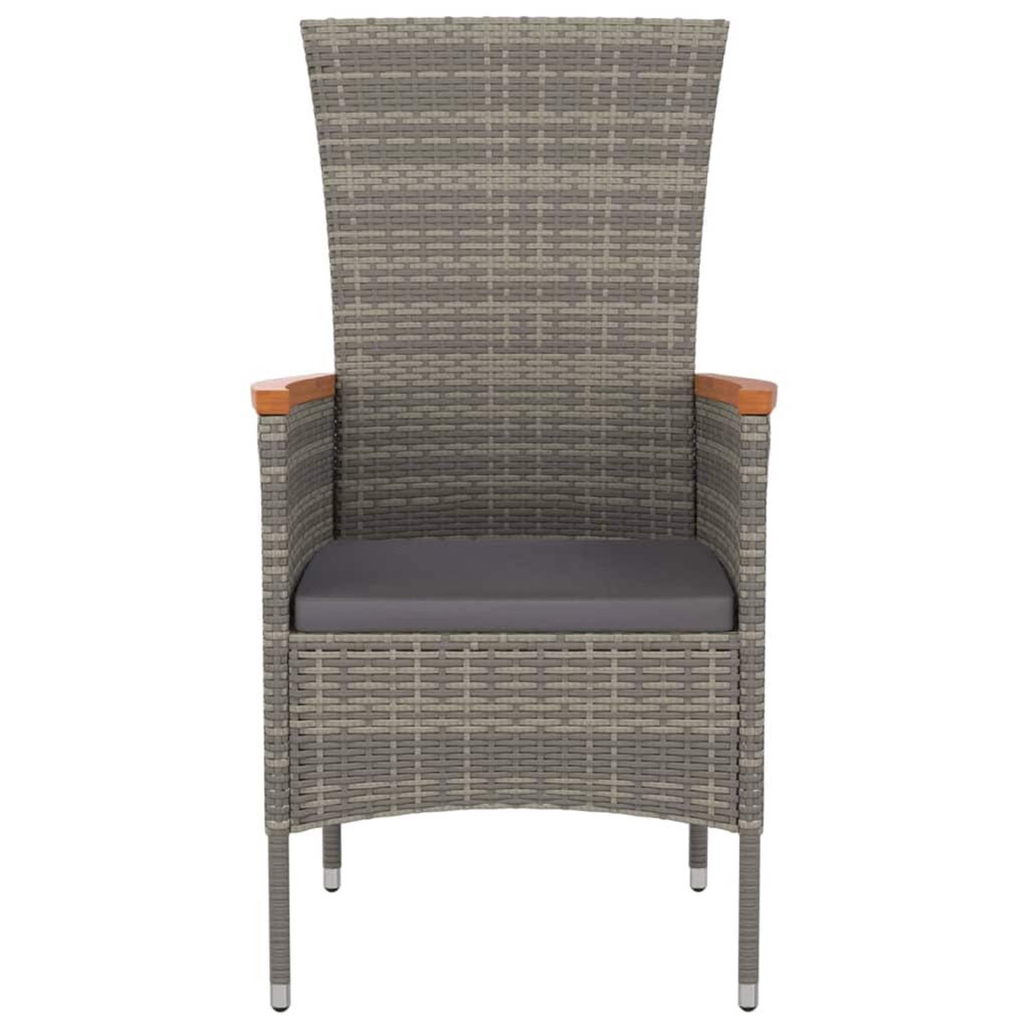Voir la diapositive 4 : VIDAXL Chaises de jardin avec coussins lot de 2 Resine tressee Gris