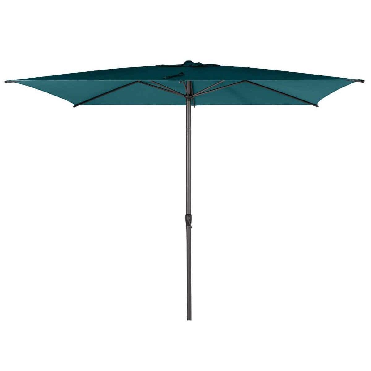 HESPERIDE Parasol droit rectangulaire Loompa Bleu canard - 3 x 2 m - Hespéride