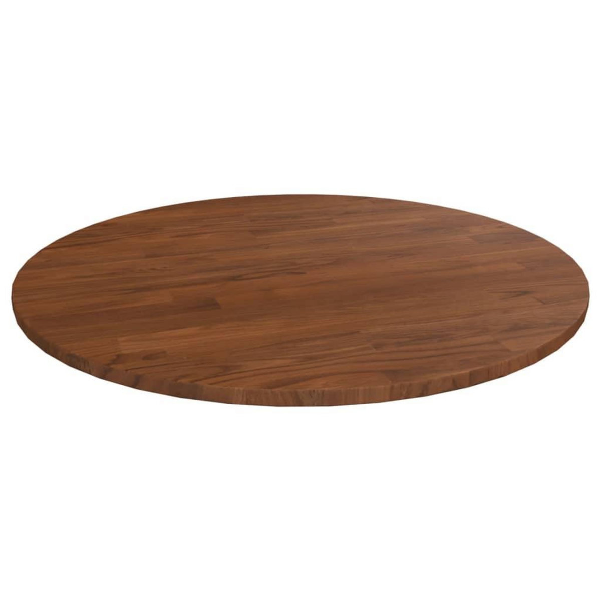 VIDAXL Dessus de table rond Marron fonce Ø60x1,5cm Chene massif traite
