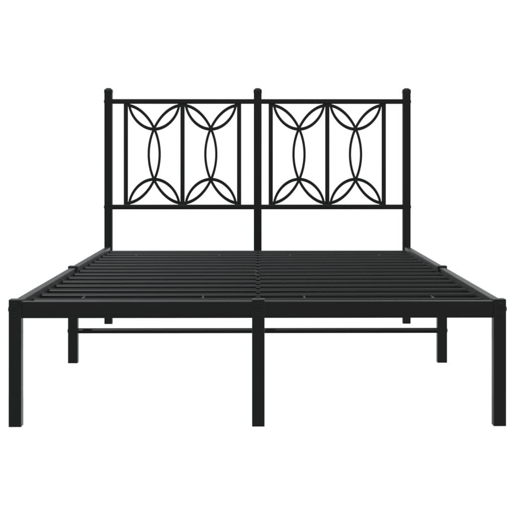 Voir la diapositive 4 : VIDAXL Cadre de lit metal sans matelas avec tete de lit noir 120x190cm