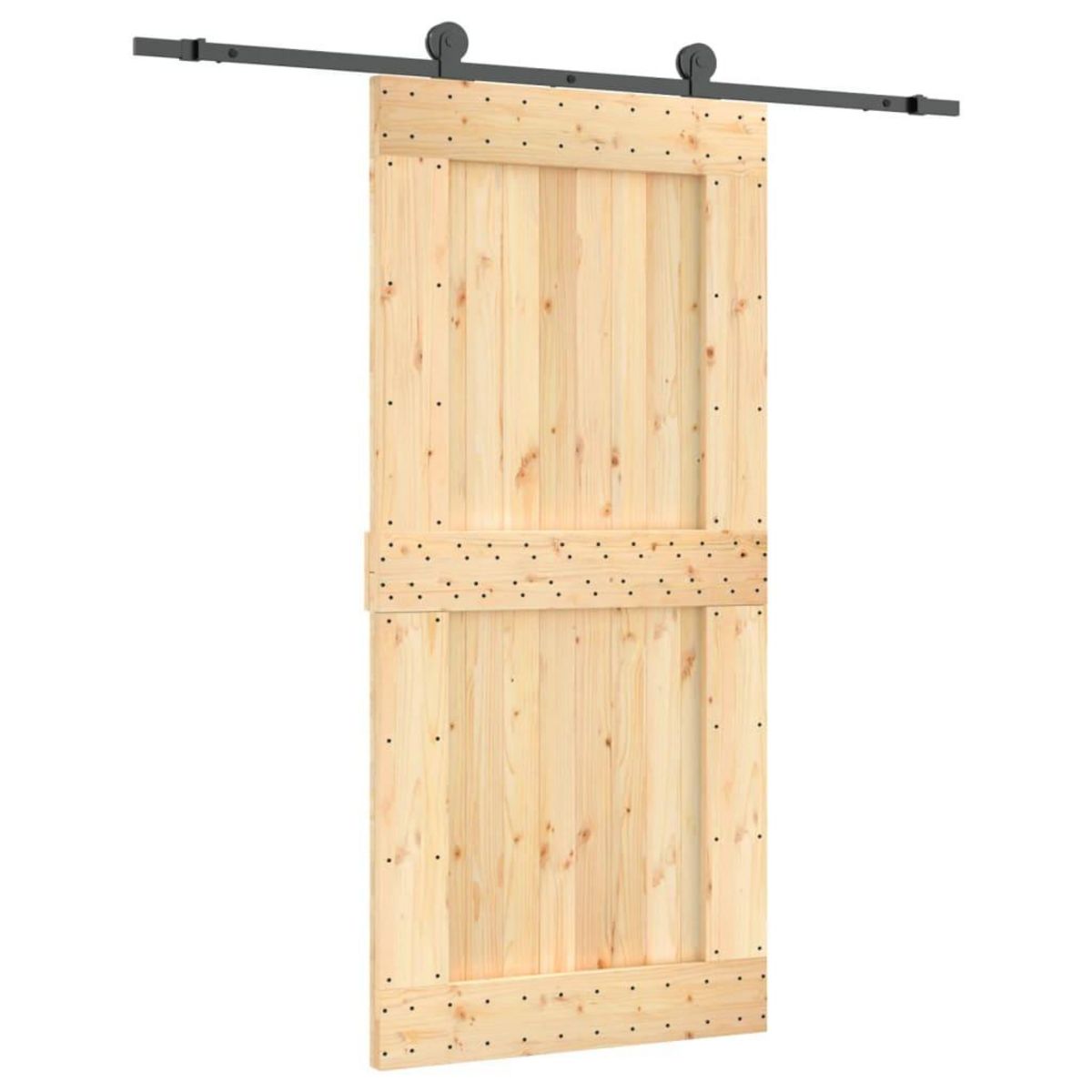 VIDAXL Porte coulissante et kit de quincaillerie 95x210 cm pin massif