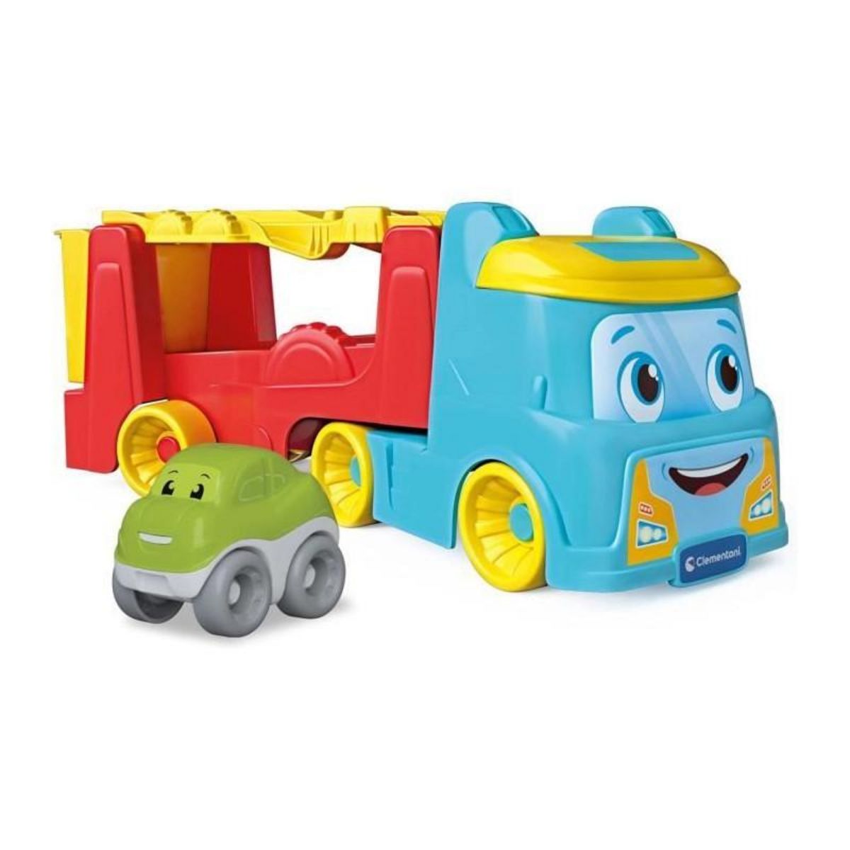 CLEMENTONI Jeu Clementoni - Le Camion des voitures culbutos - Plastique recyclés - Voitures inclues - Des 18 mois - Fabriqué en Italie