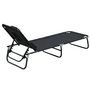 Voir la diapositive 6 : HOMCOM Transat de jardin chaise longue pliante bain de soleil pour lecture noir