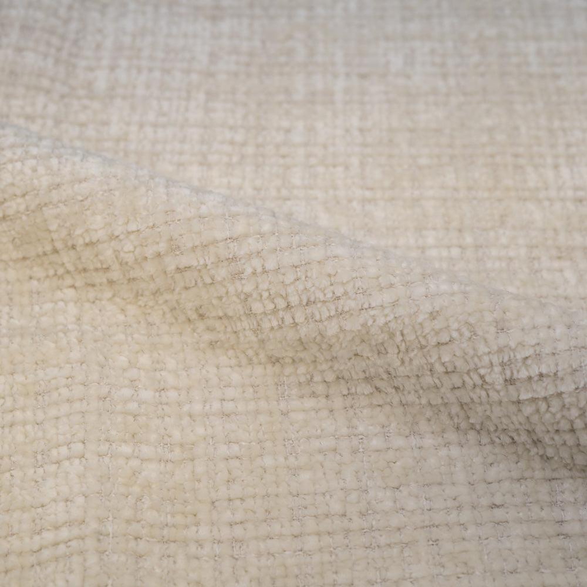 Voir la diapositive 3 : MAISON PAVANE Lot de 2 chaises en tissu doux blanc, pieds métal noir-bulle