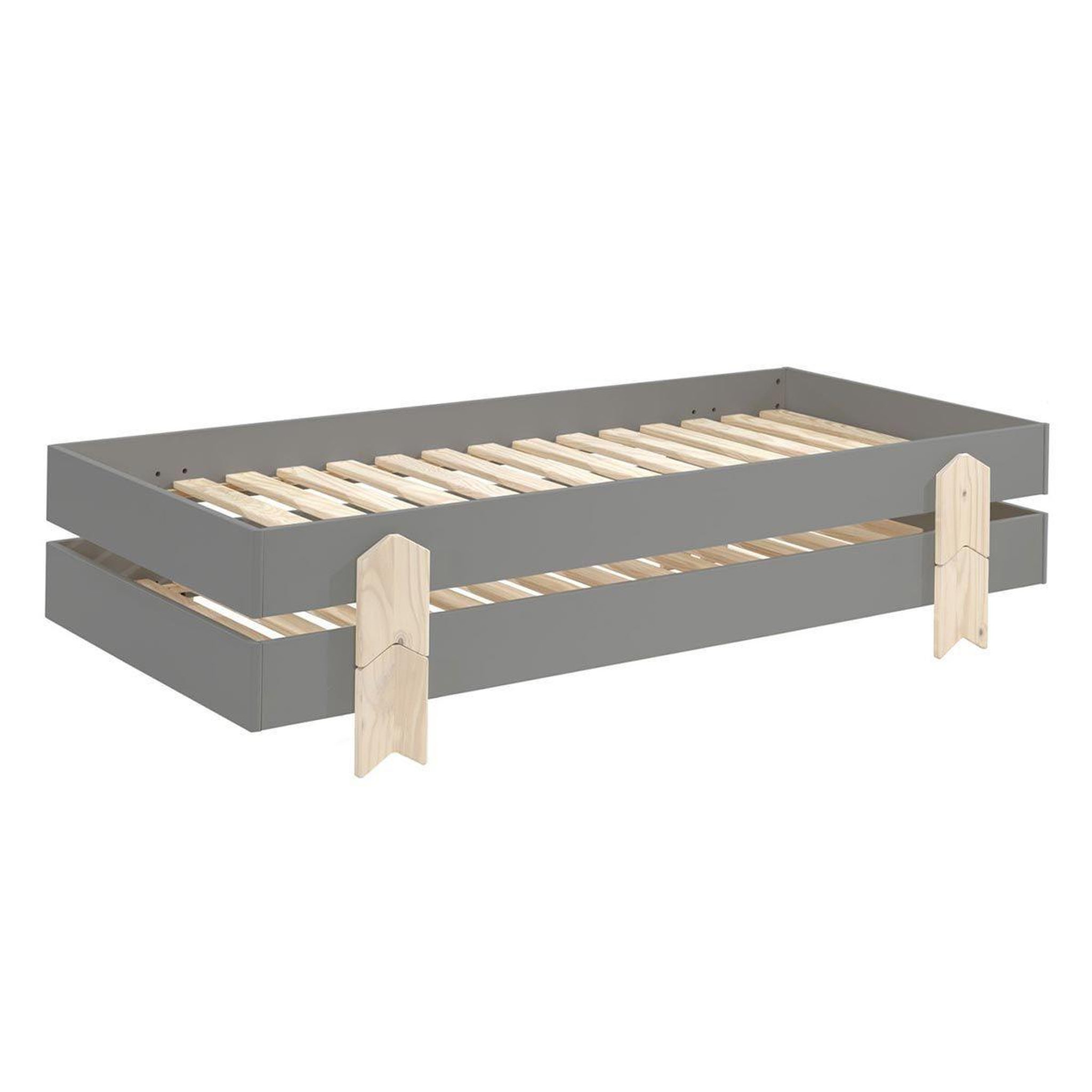Voir la diapositive 2 : Paris Prix Lit enfant en bois  modulo arrow iii  90x200cm gris