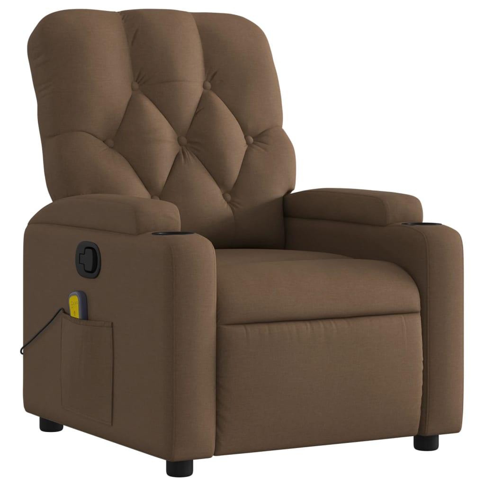 Voir la diapositive 3 : VIDAXL Fauteuil de massage inclinable Marron Tissu