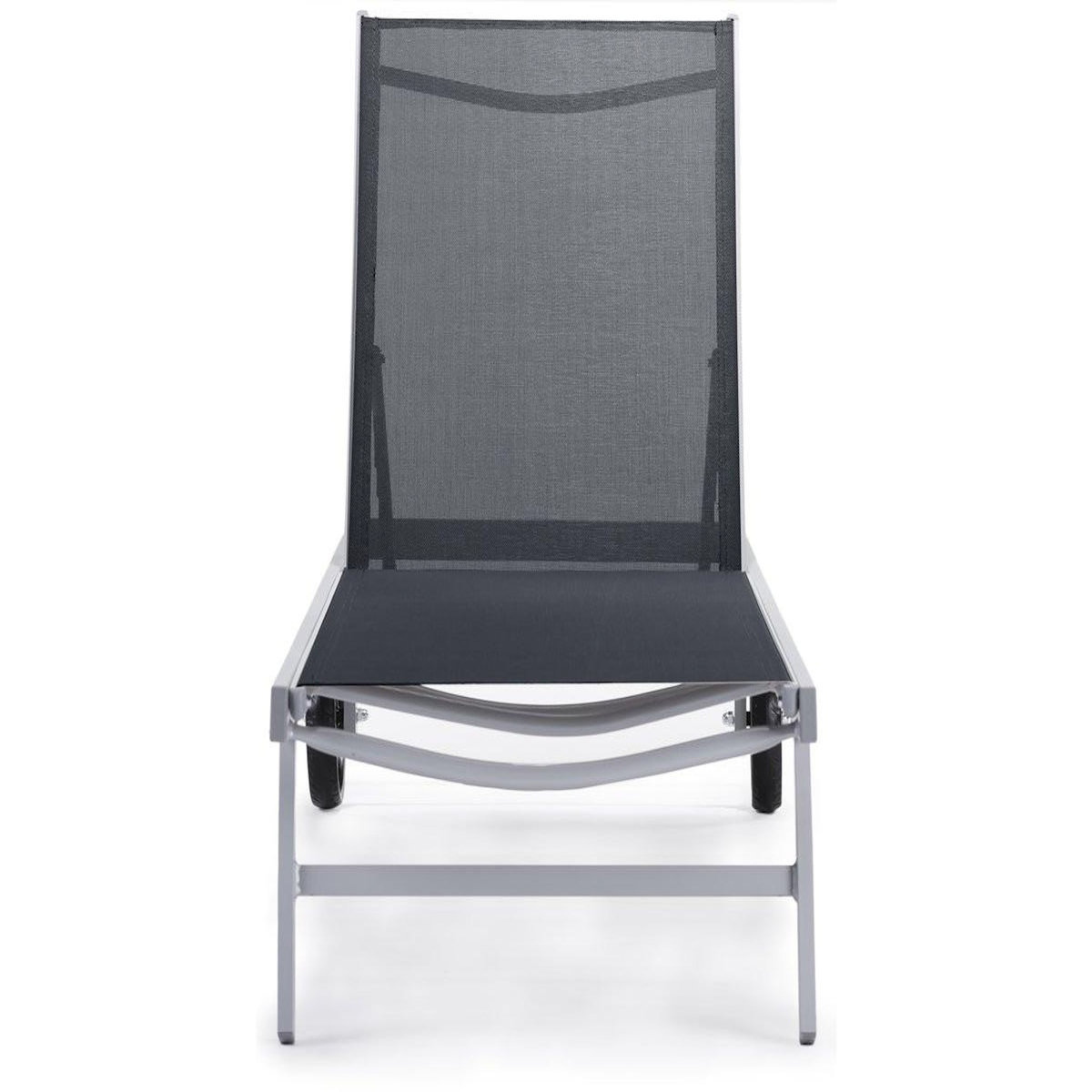 Habitat et Jardin Bain de soleil Alu / Textilene  Bella  avec roues - Gris