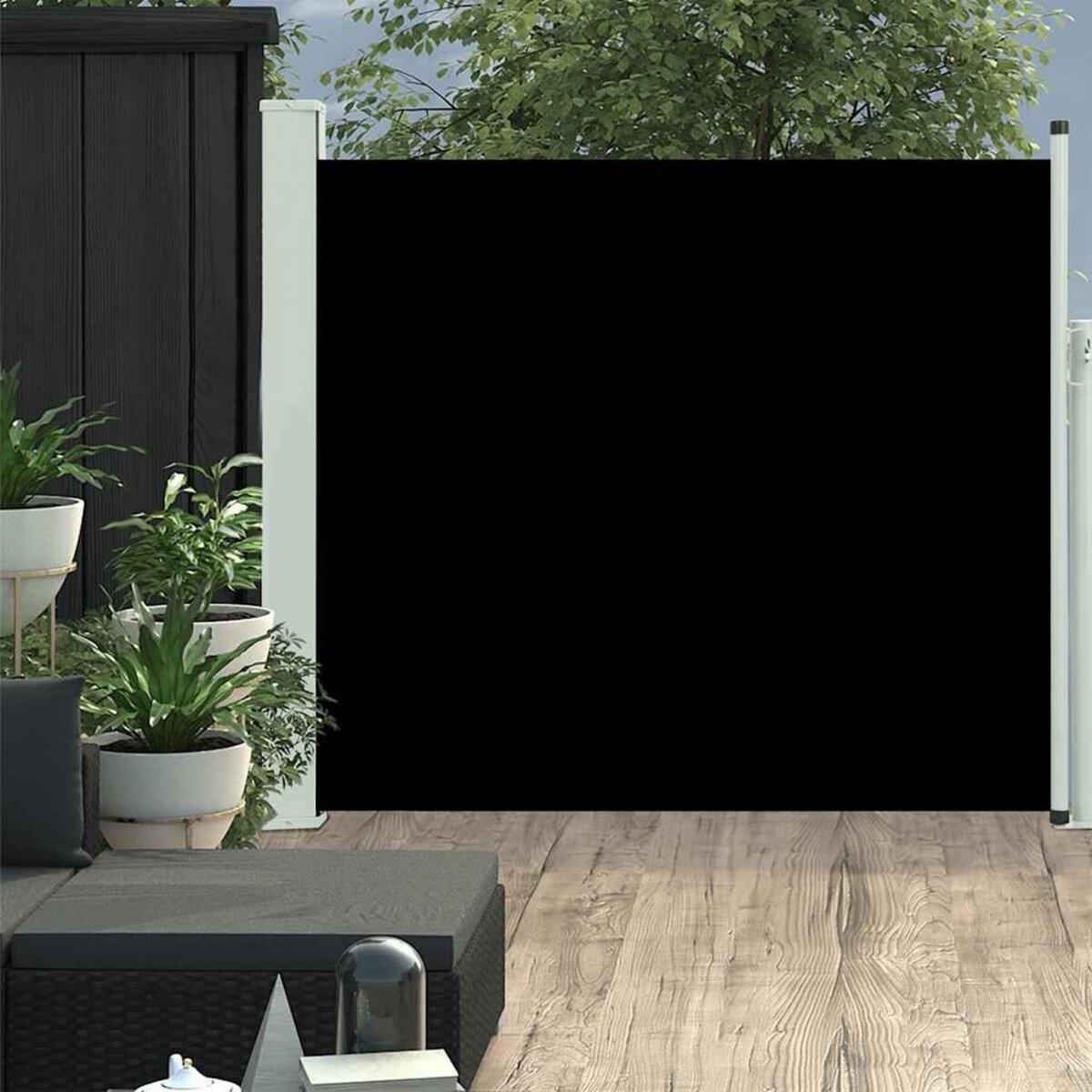 VIDAXL Auvent lateral retractable de patio 100x300 cm Noir
