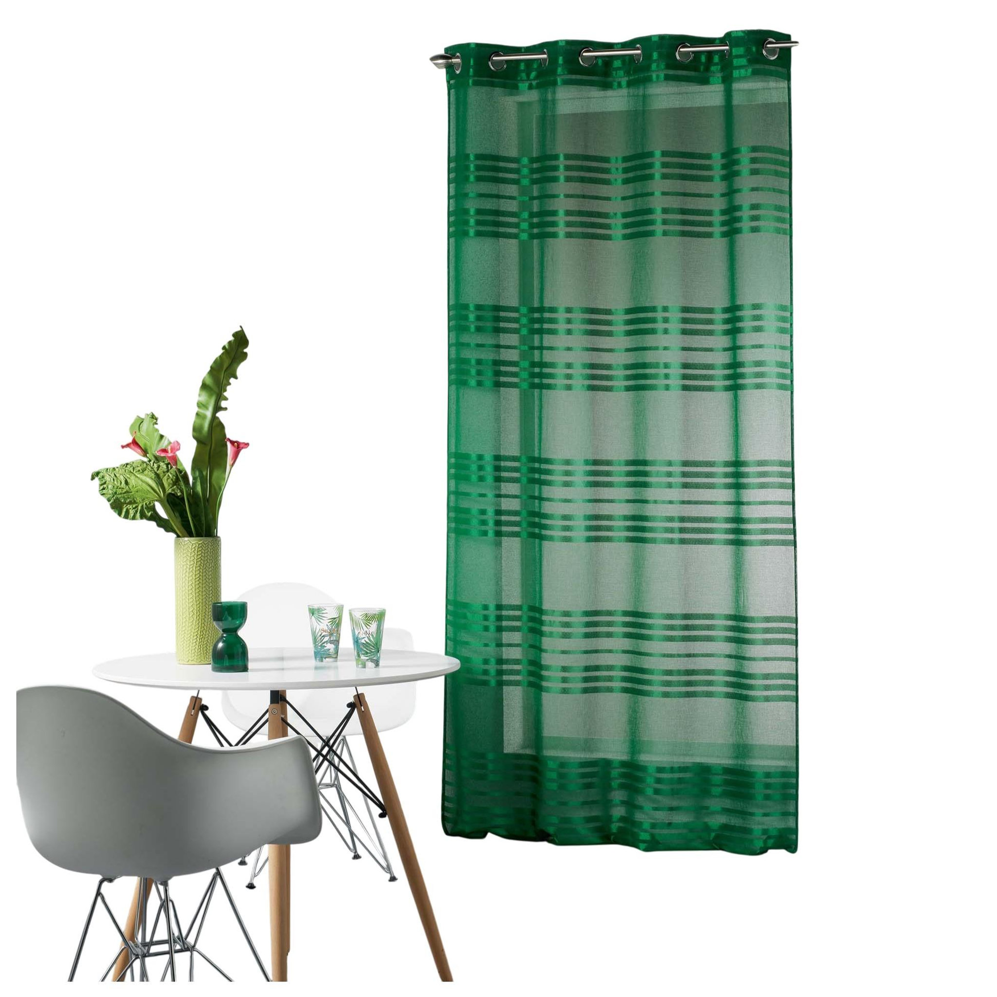 Eden Voilage a oeillets voile sable sacha. Coloris disponibles : Vert