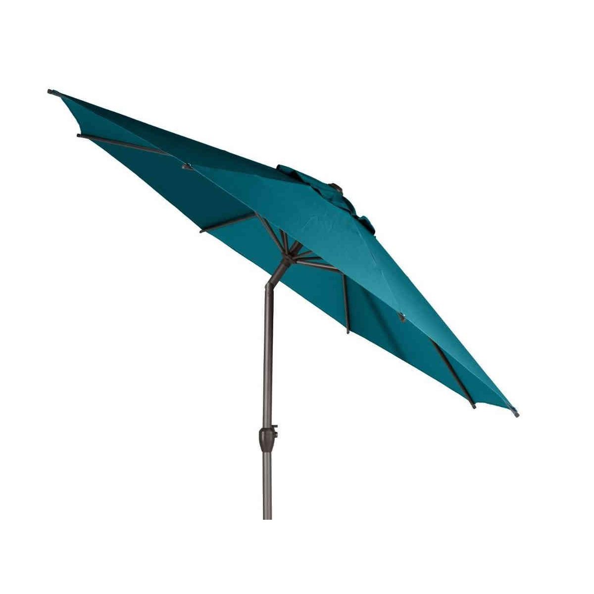 HESPERIDE Parasol droit rond Loompa Bleu canard - 3 m - Hespéride