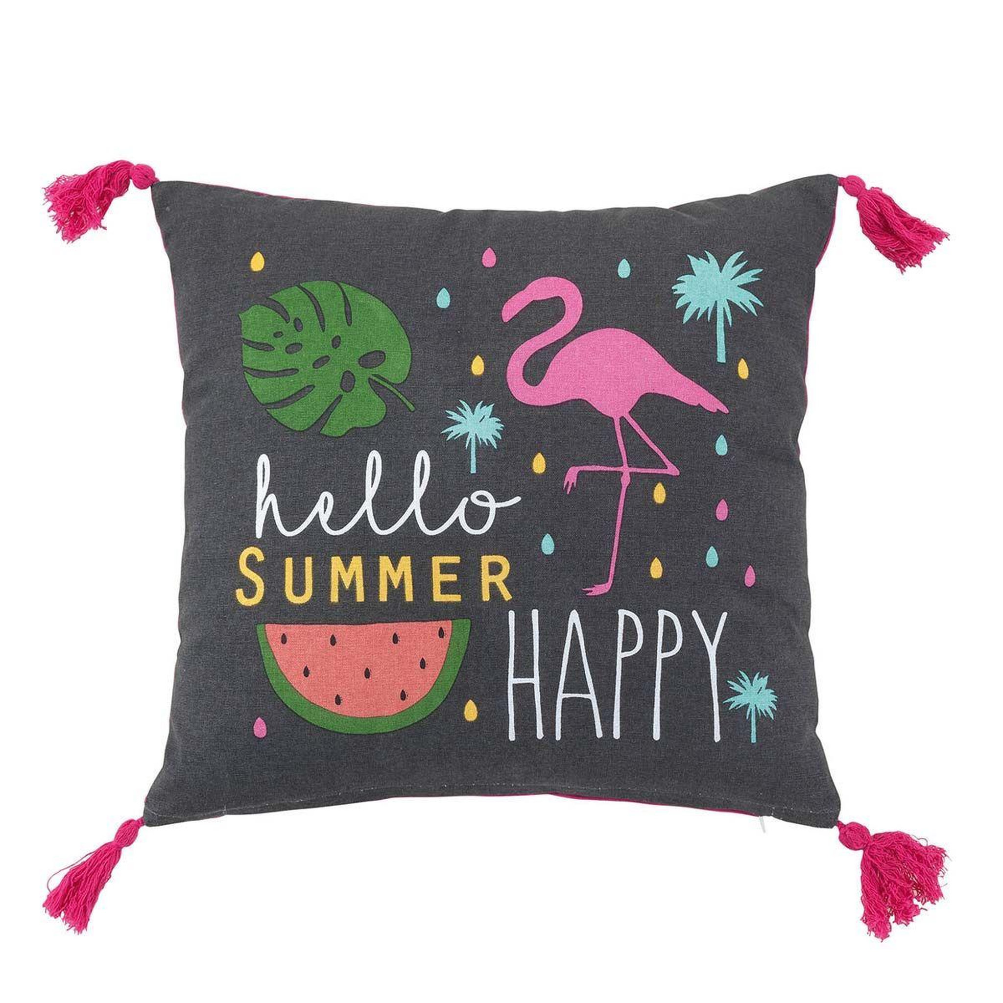 Voir la diapositive 2 : Douceur d'Intérieur Coussin déco déhoussable  ibiza  40x40cm gris