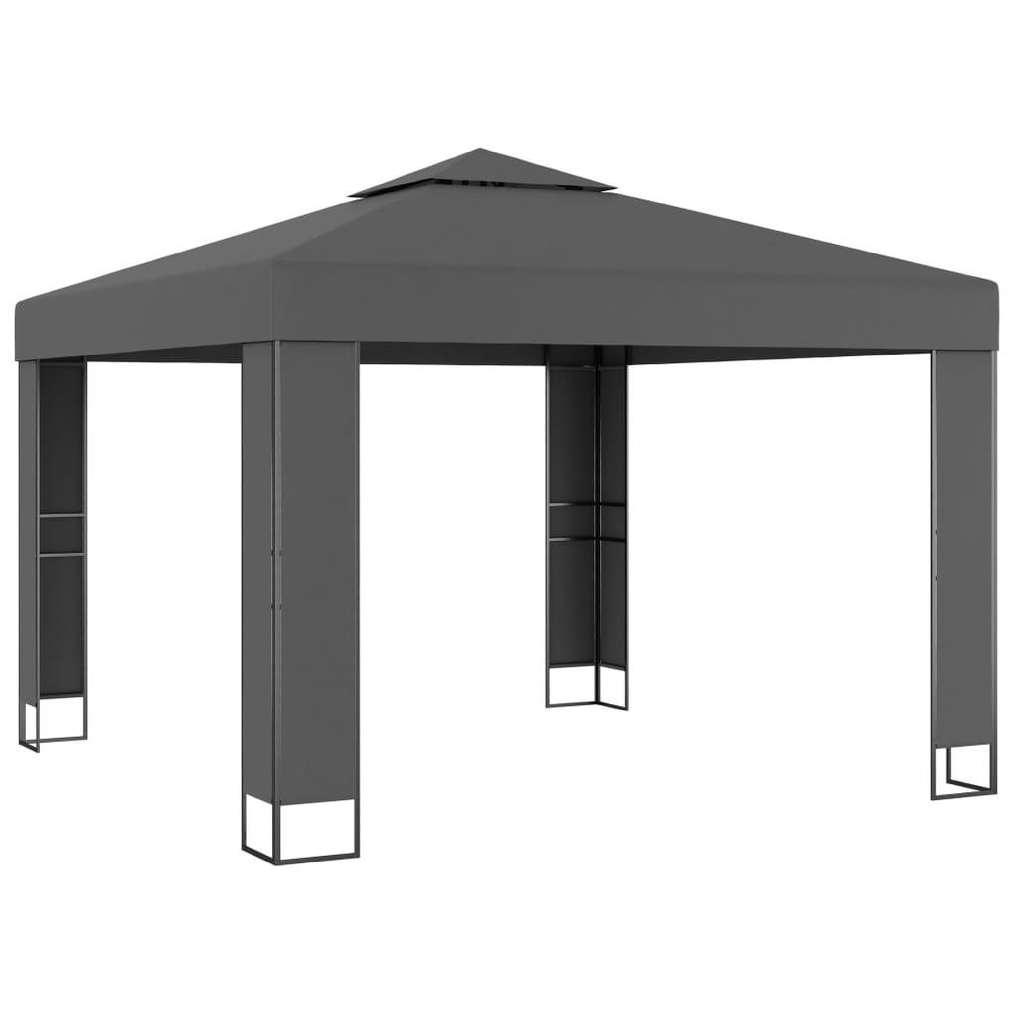 Voir la diapositive 3 : VIDAXL Tonnelle avec double toit et lumieres LED 3x3 m Anthracite
