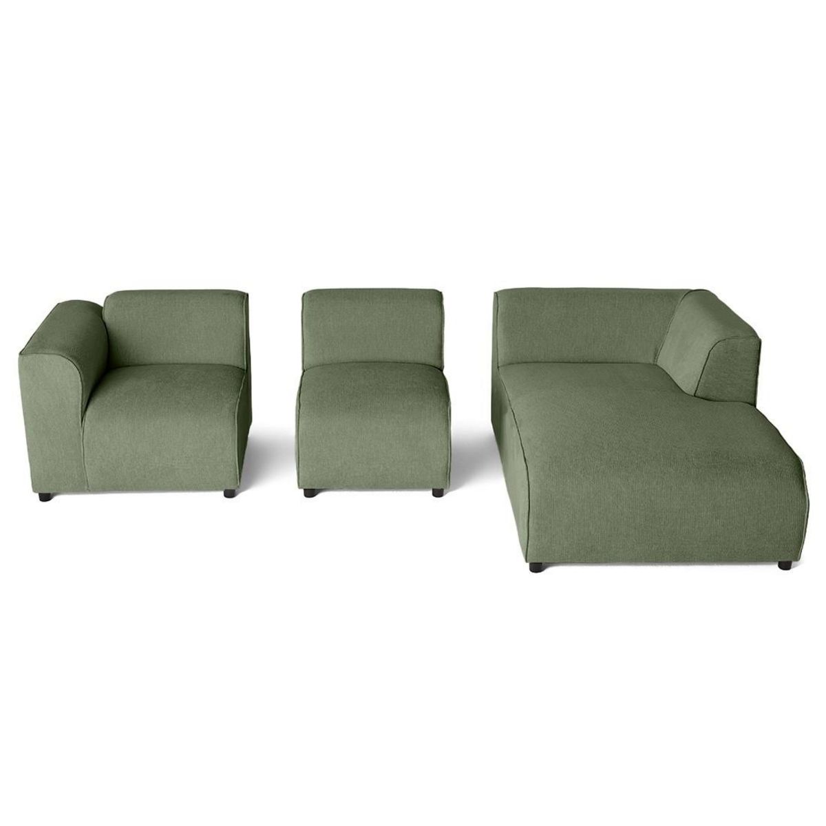 LISA DESIGN Suaro - canapé modulable d'angle droit 4 places en tissu texturé