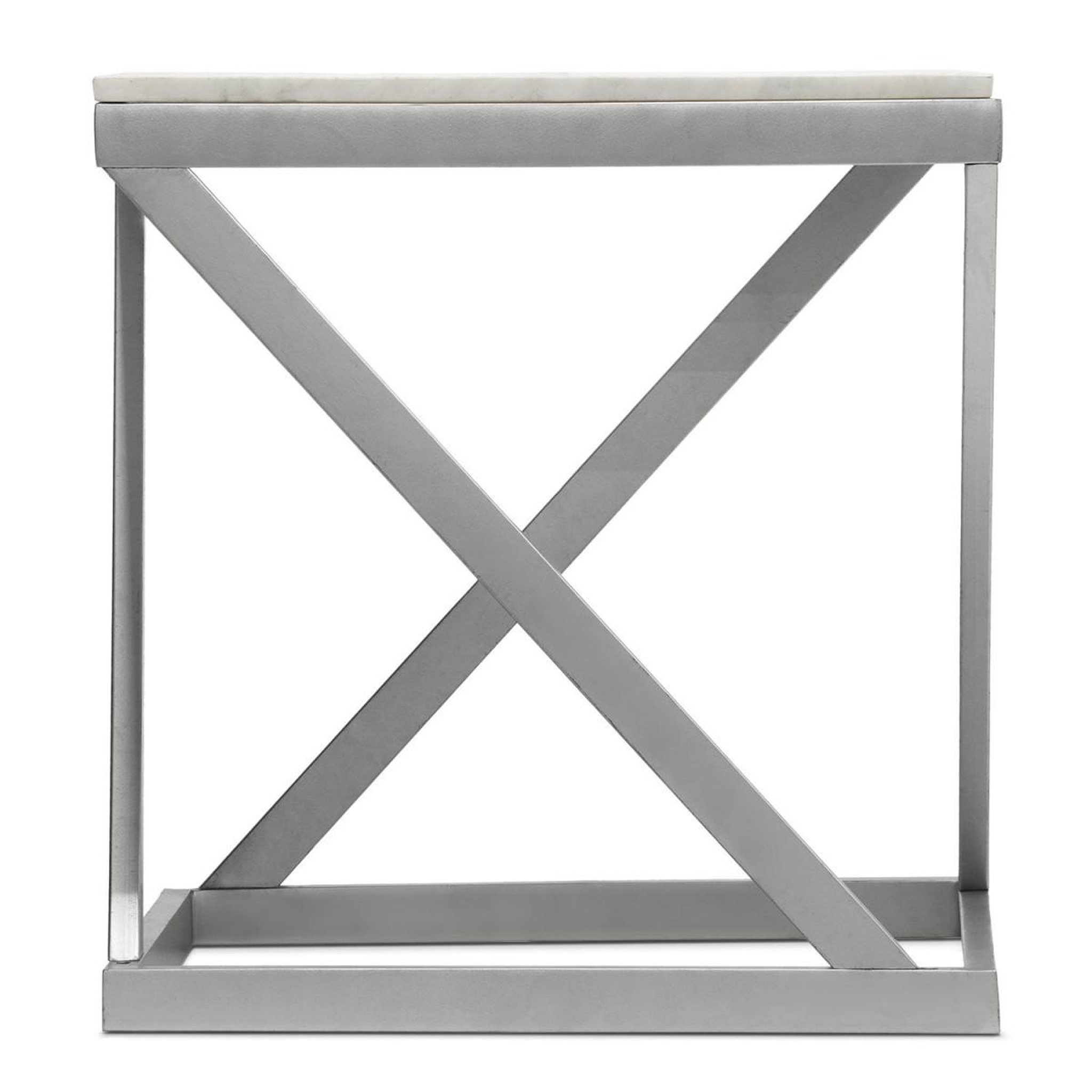 Voir la diapositive 3 : Paris Prix Table d'appoint design  palamo  57cm argent & blanc