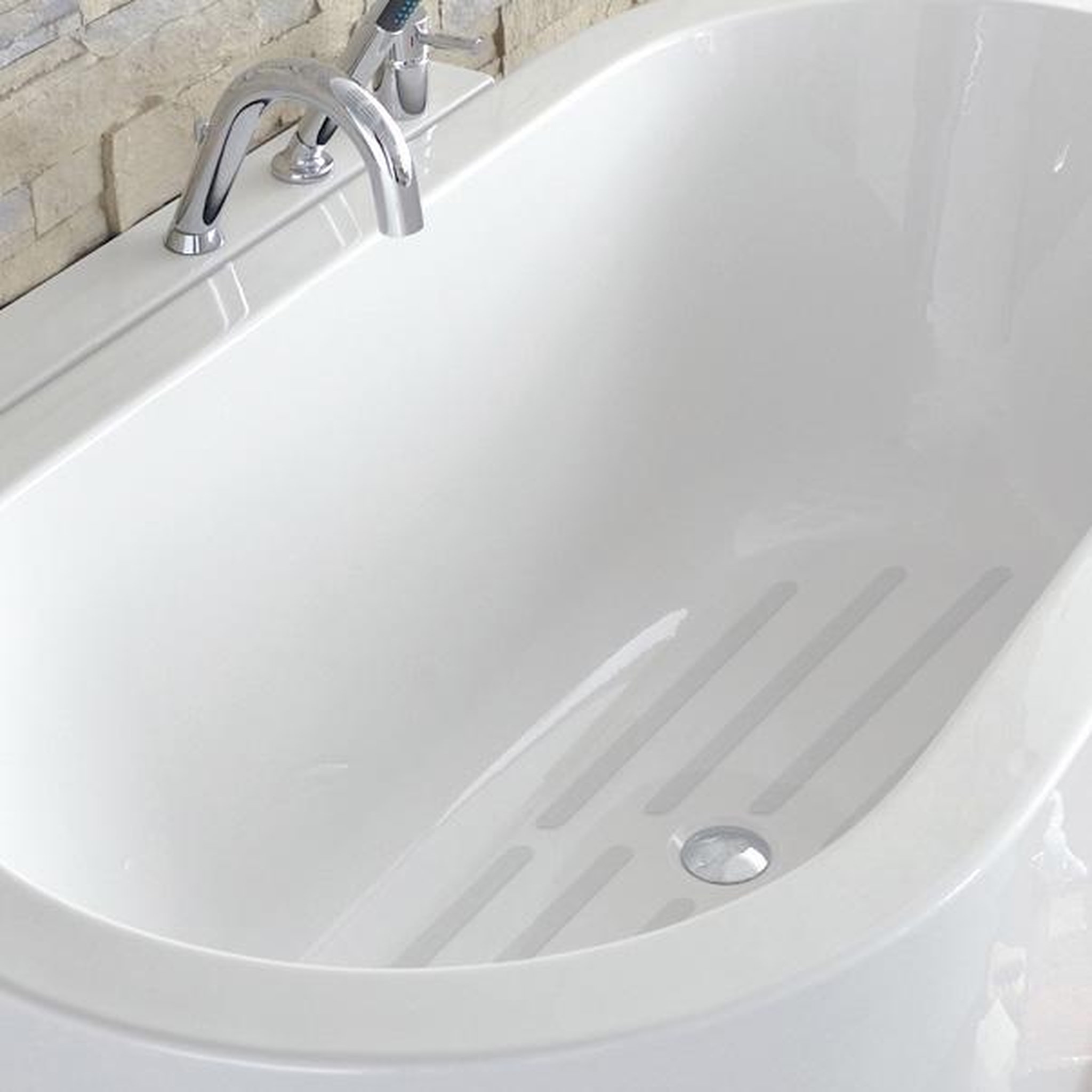 CENTRALE BRICO Pastilles antidérapantes blanc pour baignoire / douche, Grip