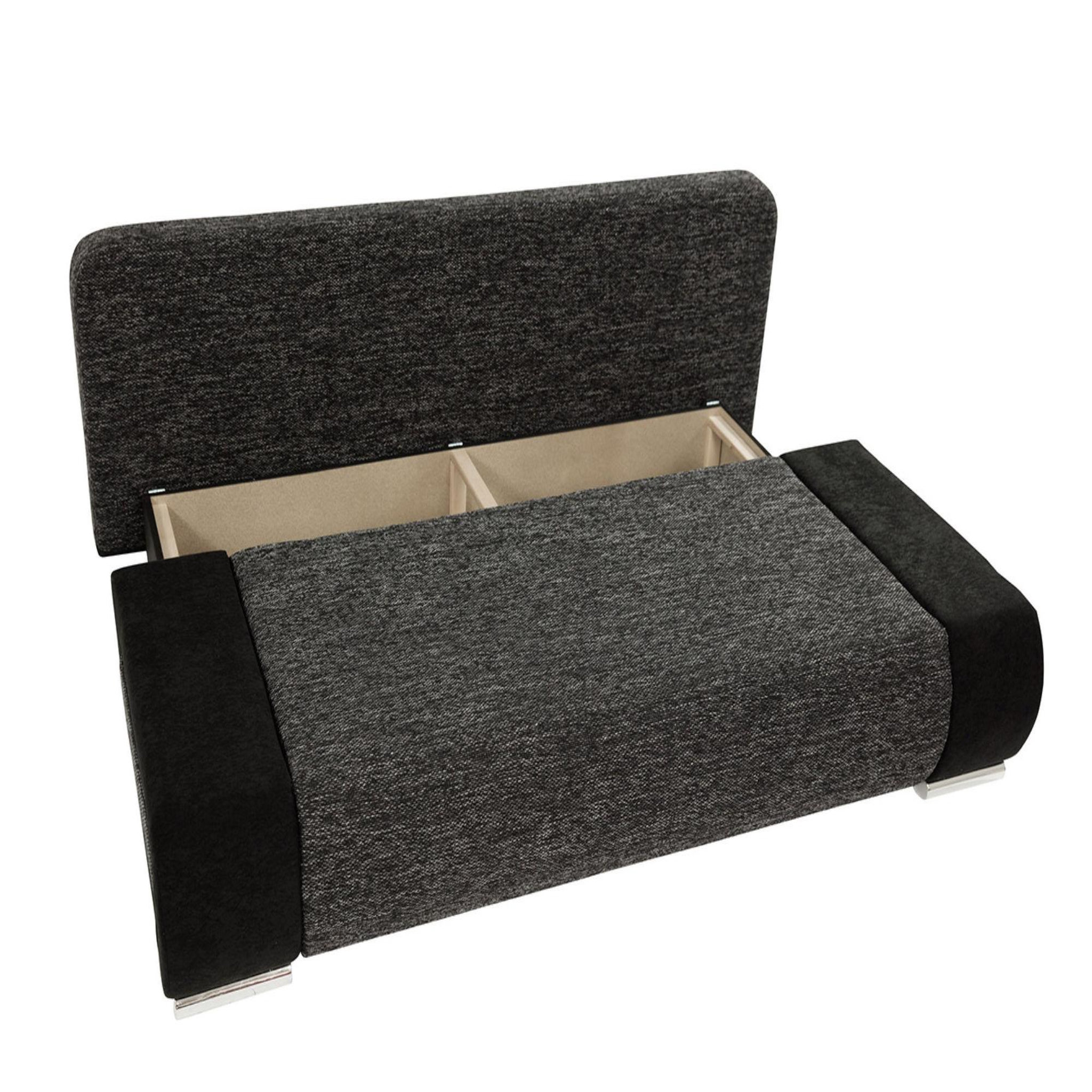 Voir la diapositive 3 : BEST MOBILIER Elio - canapé 3 places convertible - avec coffre - style contemporain