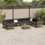 Voir la diapositive 3 : VIDAXL Salon de jardin 9 pcs avec coussins bois de pin impregne