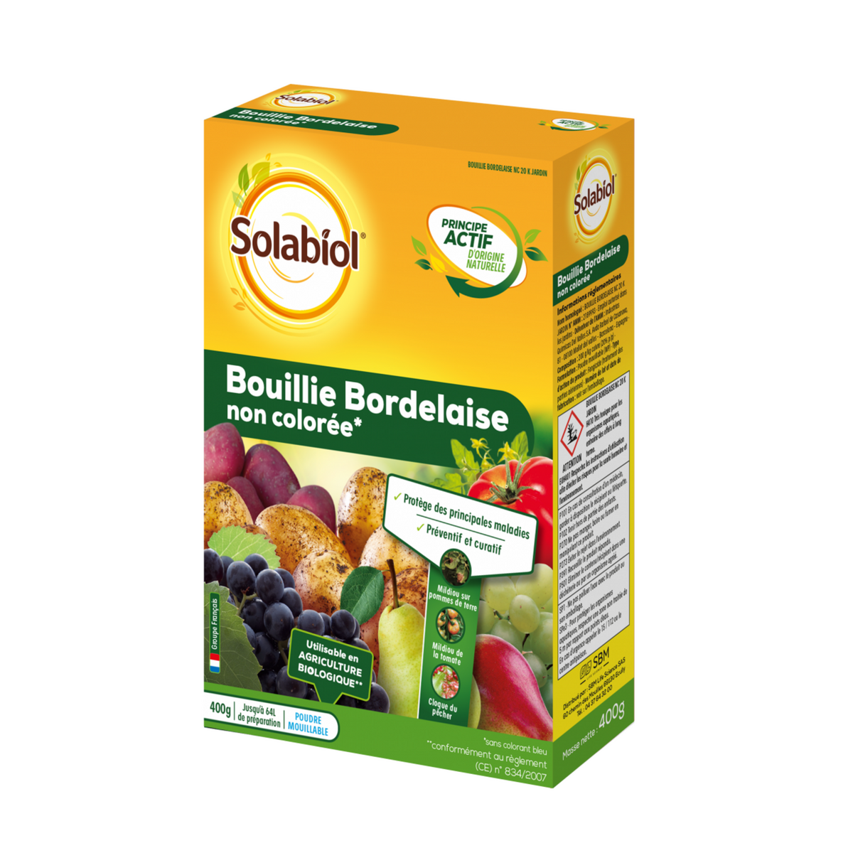 CENTRALE BRICO Bouillie bordelaise SOLABIOL, pour arbres fruitiers et légumes, 400G