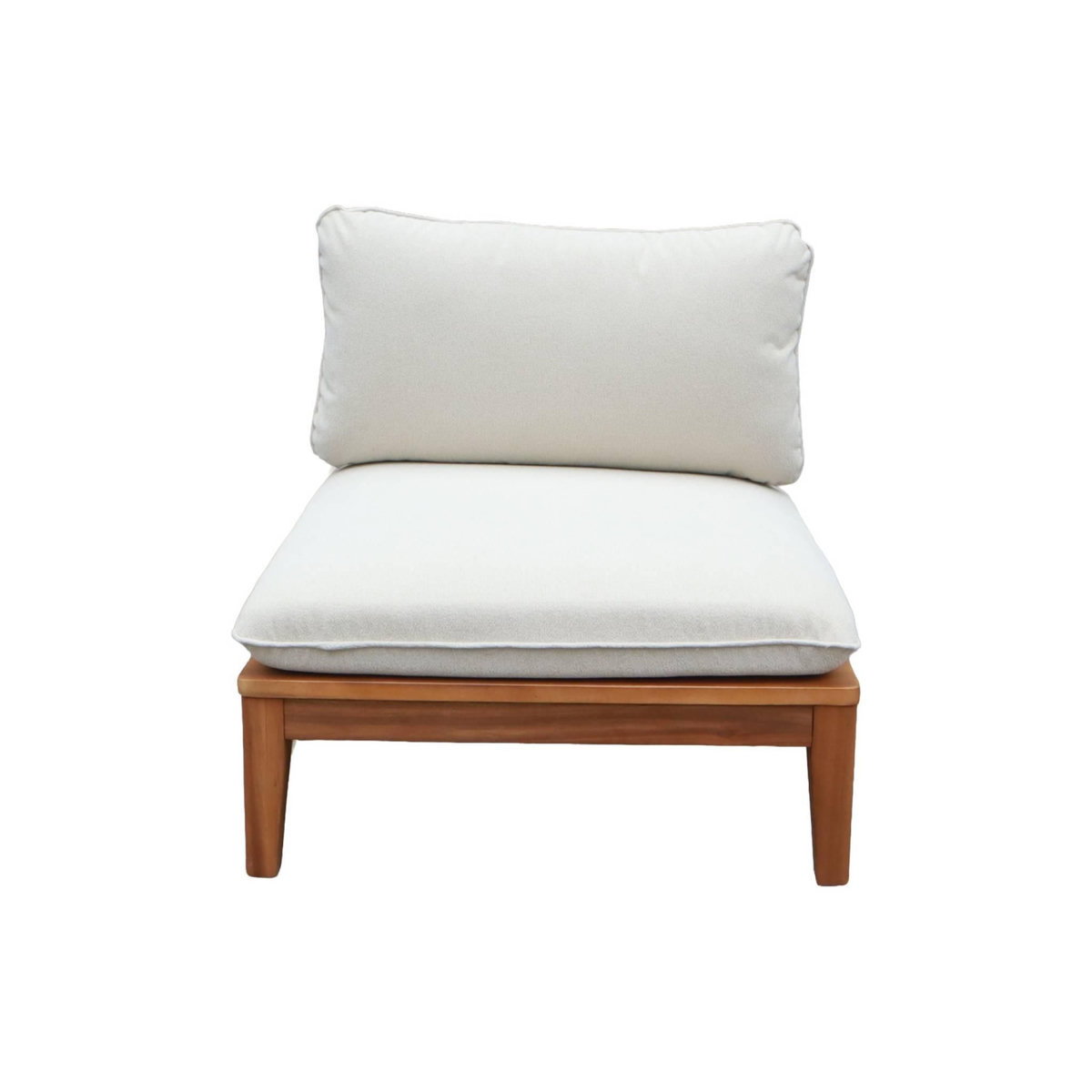 SWEEEK Banquette modulable de jardin bois d'acacia et bouclette 2 places beige - Yona