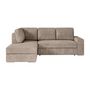 Voir la diapositive 1 : LOUNGITUDE Canapé d'angle gauche convertible ARTEMIS 4 places - Velours côtelé greige - L246 x P174 x H96 cm