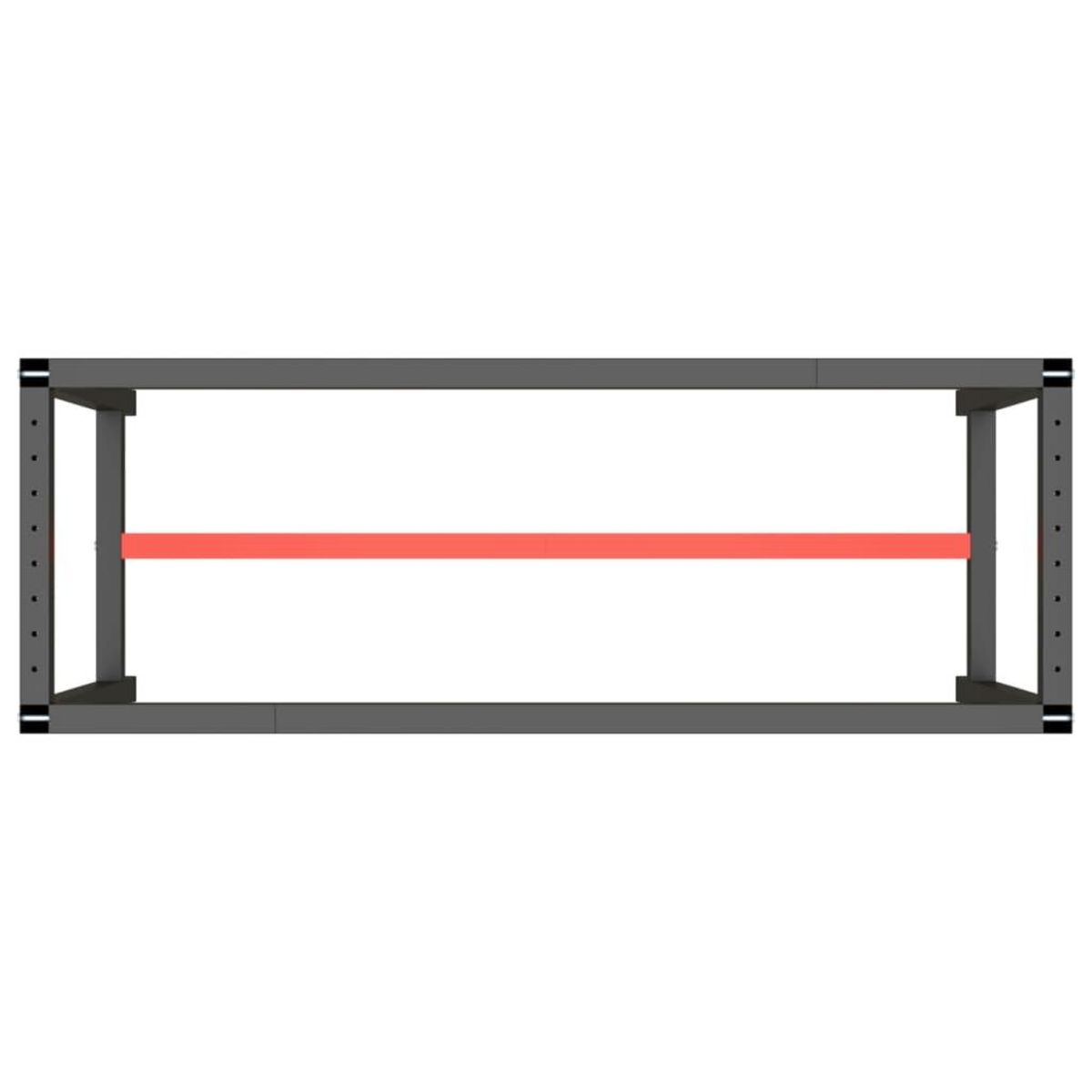 VIDAXL Cadre de banc de travail Noir et rouge mat 140x50x79 cm Metal