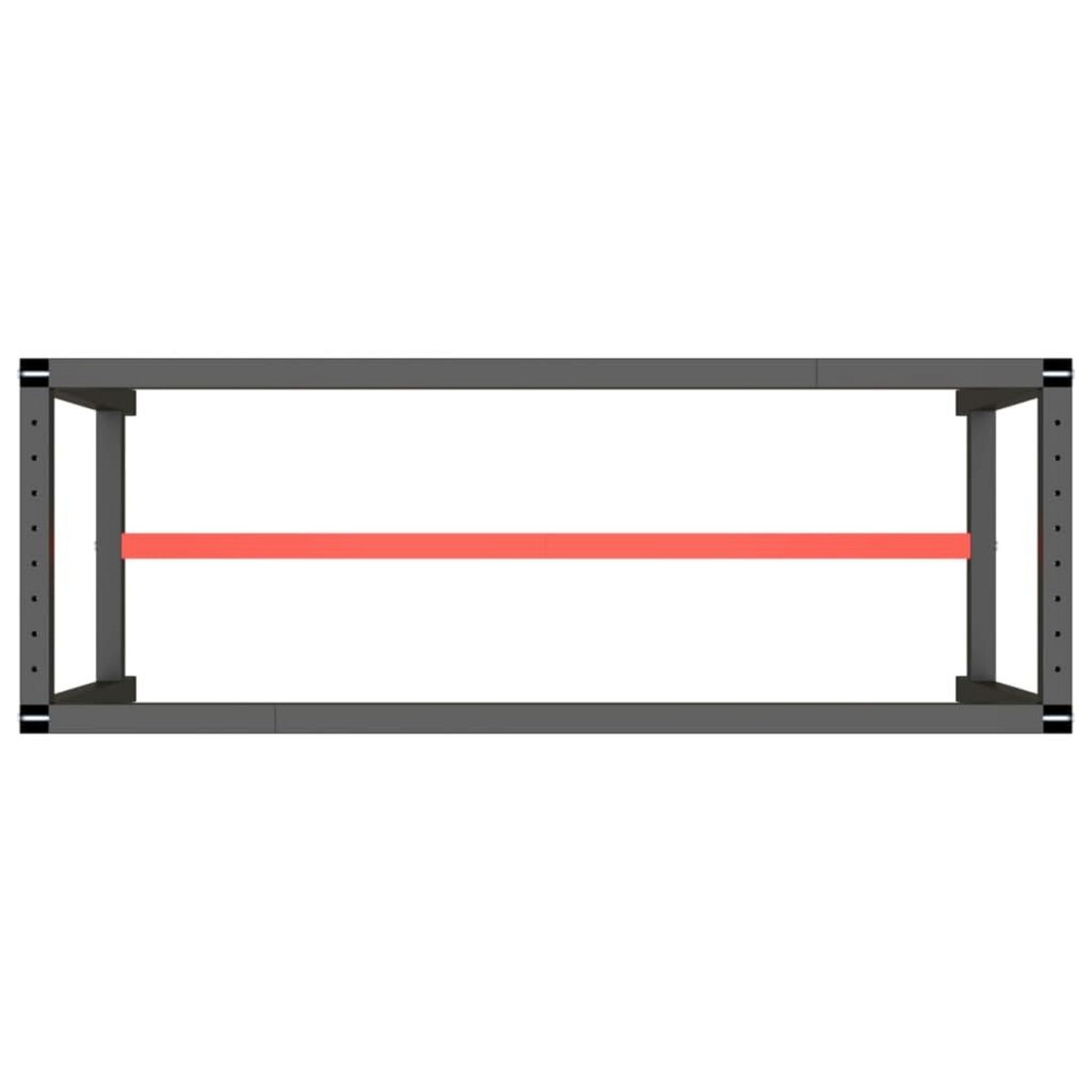 VIDAXL Cadre de banc de travail Noir et rouge mat 140x50x79 cm Metal