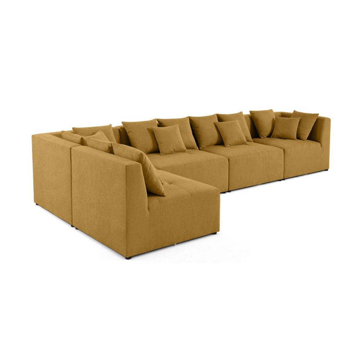 LISA DESIGN Amalfi - canapé modulable d'angle réversible - 5 places - en tissu