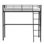Voir la diapositive 3 : MARKET24 Lit mezzanine enfant ELIOT en métal noir 90x190cm avec sommier inclus