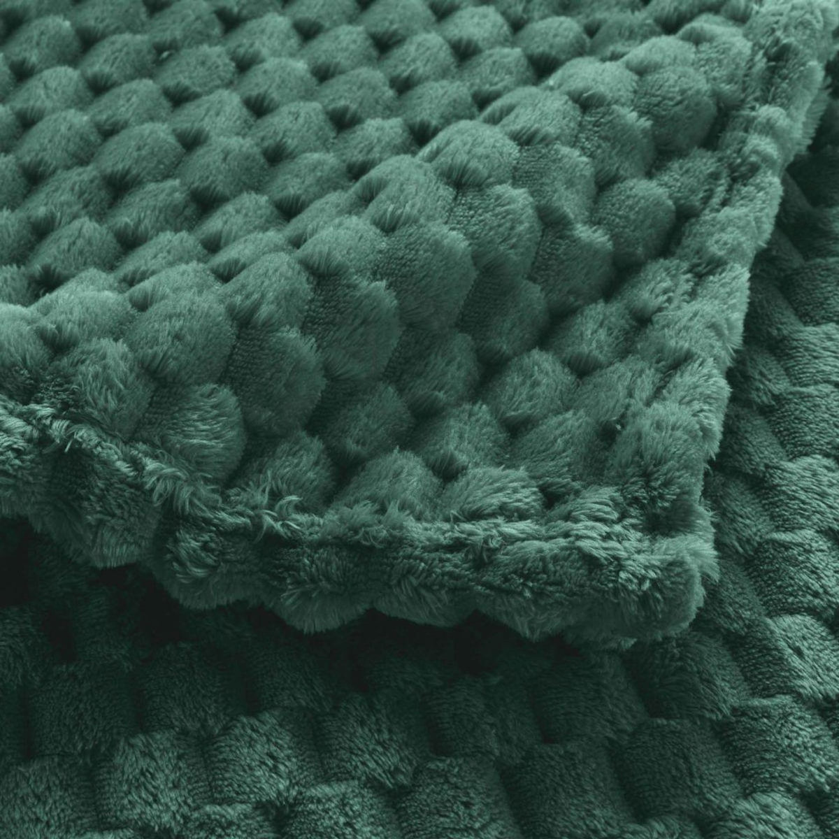Paris Prix Plaid Flanelle en Relief  Mini Frosty  125x150cm Vert Cèdre