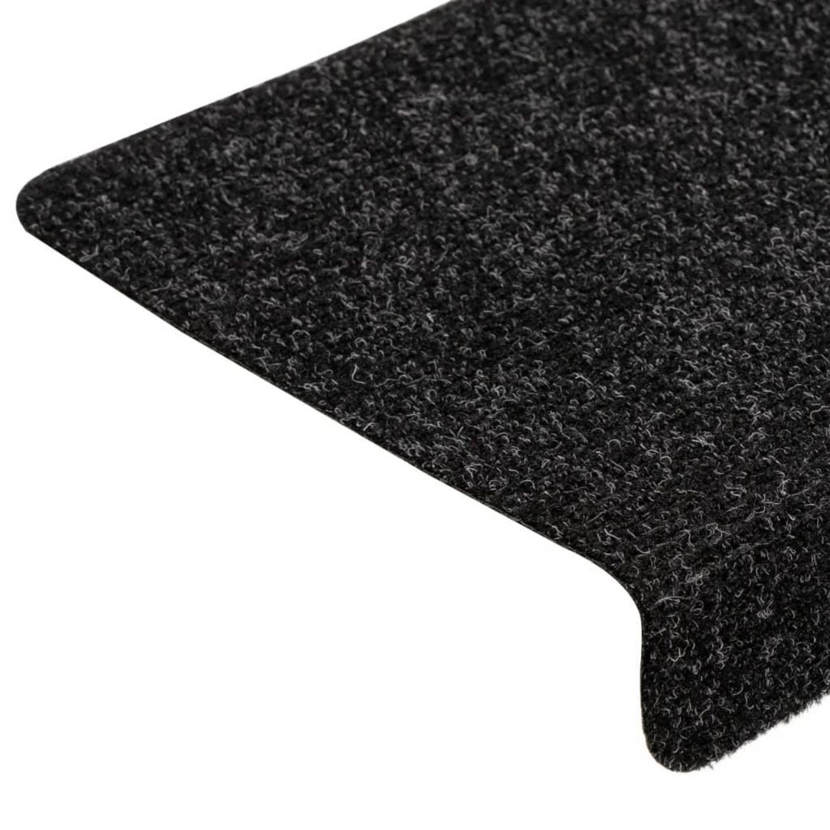 VIDAXL Tapis d'escalier 15 pcs Tissu aiguillete 65x21x4 cm Noir