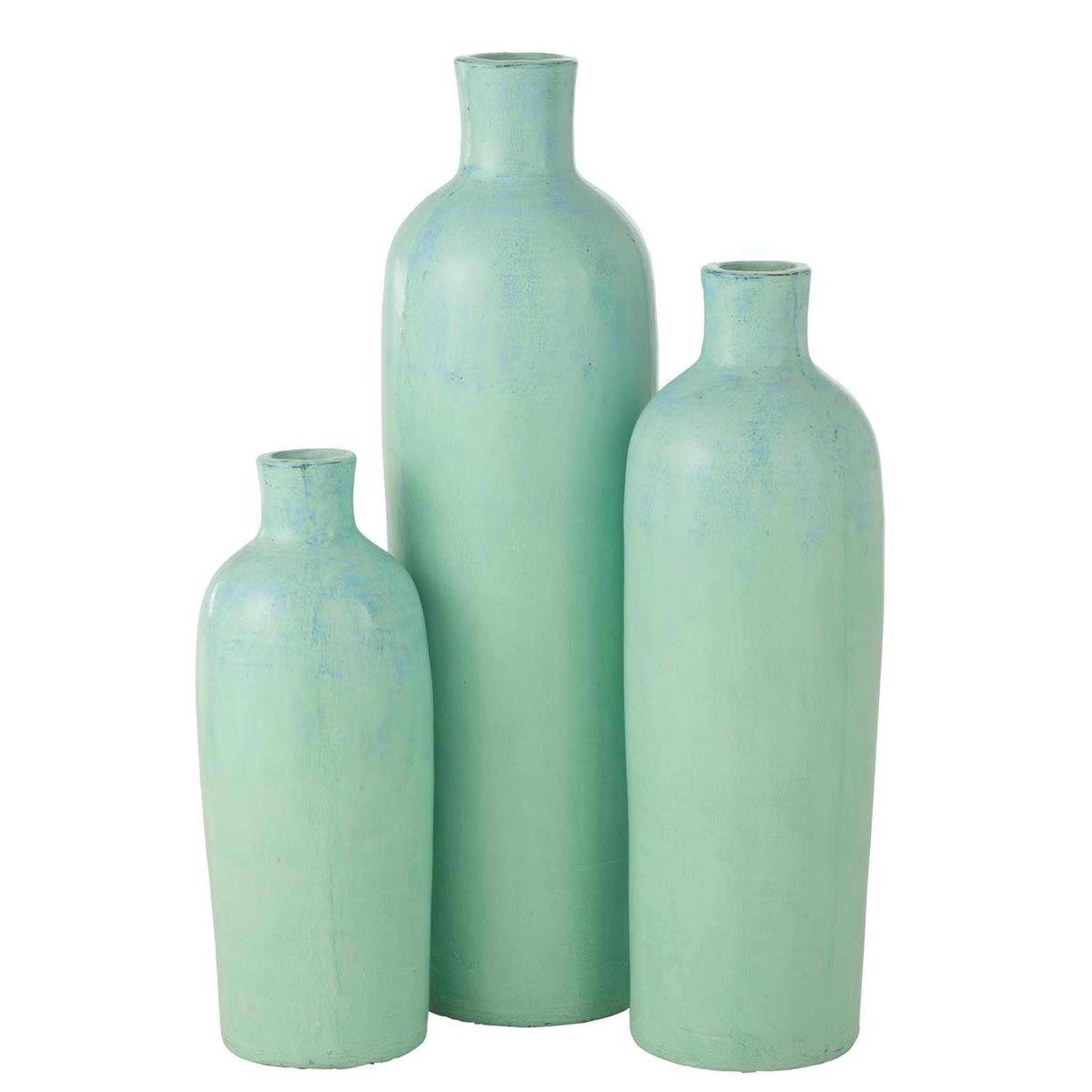 Voir la diapositive 2 : J-LINE Vase bouteille déco  justine  100cm bleu