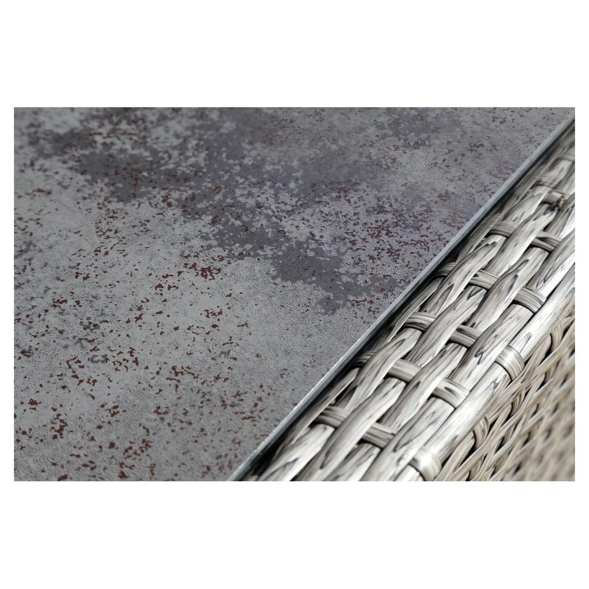 Salon bas de jardin 4 personnes en résine tréssée THYM