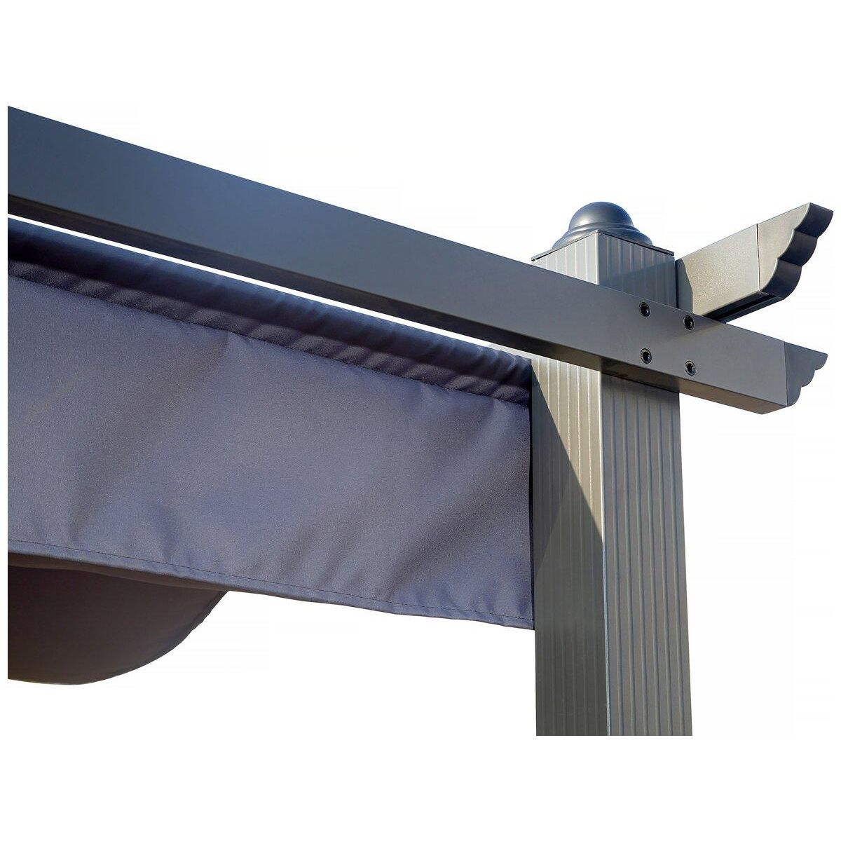 Habitat et Jardin Pergola en aluminium avec toit rétractable - 3 x 4 m - Gris anthracite