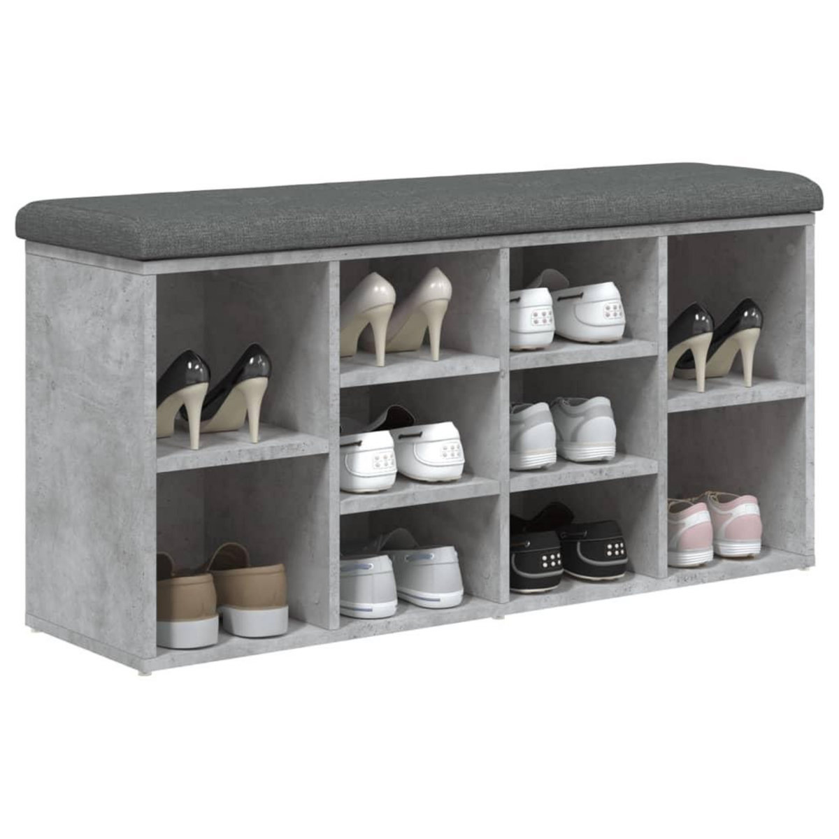VIDAXL Banc a chaussures gris beton 102x32x50 cm bois d'ingenierie