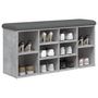 Voir la diapositive 4 : VIDAXL Banc a chaussures gris beton 102x32x50 cm bois d'ingenierie