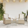 Voir la diapositive 3 : VIDAXL Chaises inclinables de jardin lot de 2 beige resine tressee