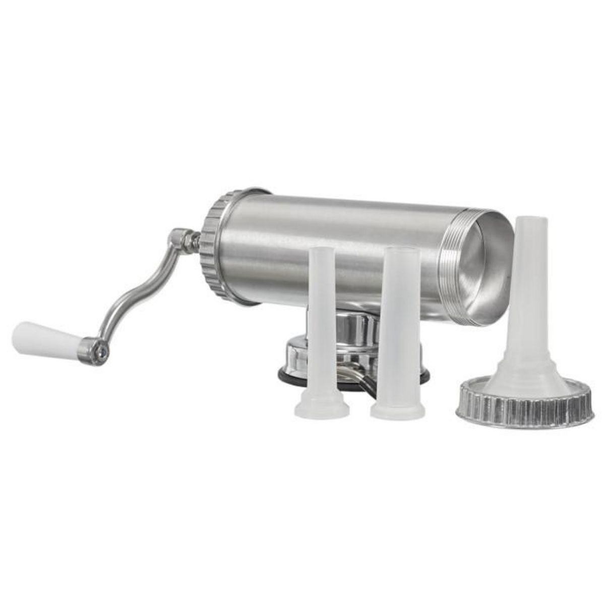 Paris Prix Machine à Saucisse 3 Embouts  Poussoir  54cm Argent