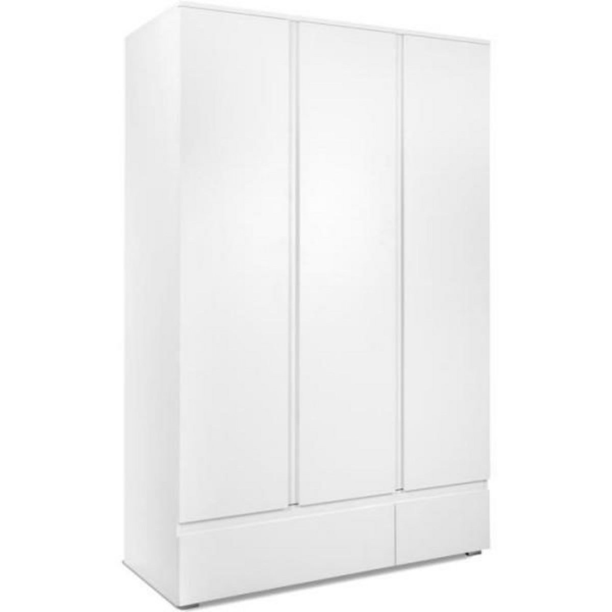 MARKET24 Armoire IMAGE 60B - Décor blanc mat - 3 portes + 2 tiroirs - L121,6 x H191 x P55 cm