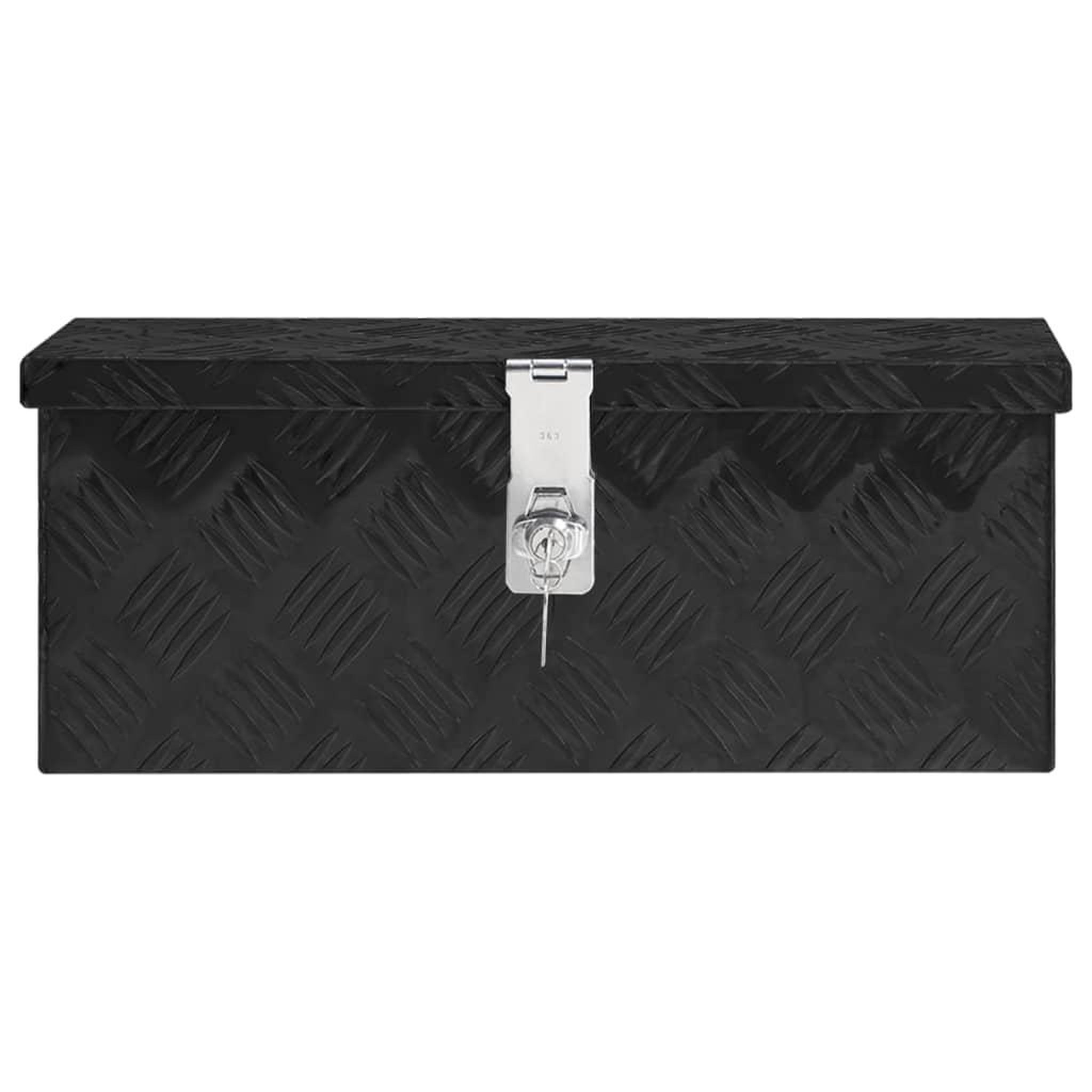 Voir la diapositive 2 : VIDAXL Boîte de rangement Noir 50x15x20,5 cm Aluminium