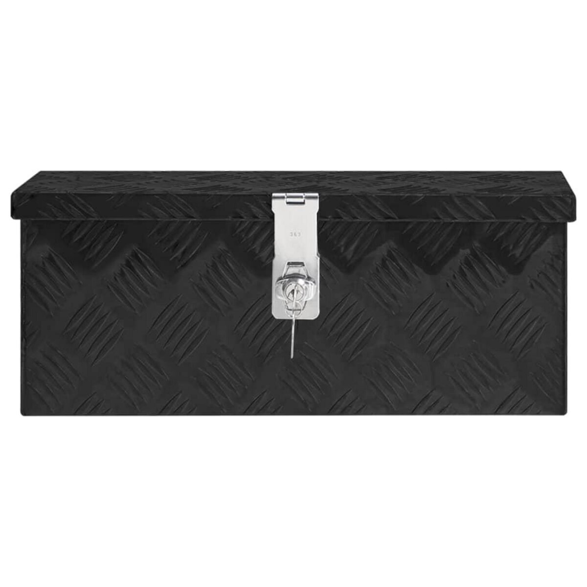 VIDAXL Boîte de rangement Noir 50x15x20,5 cm Aluminium