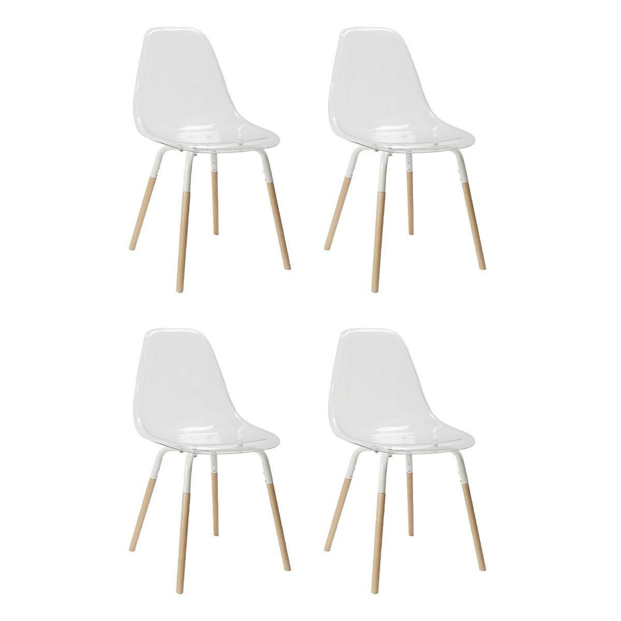 The Home Deco Factory Lot de 4 chaises scandinaves  phénix  81cm transparent