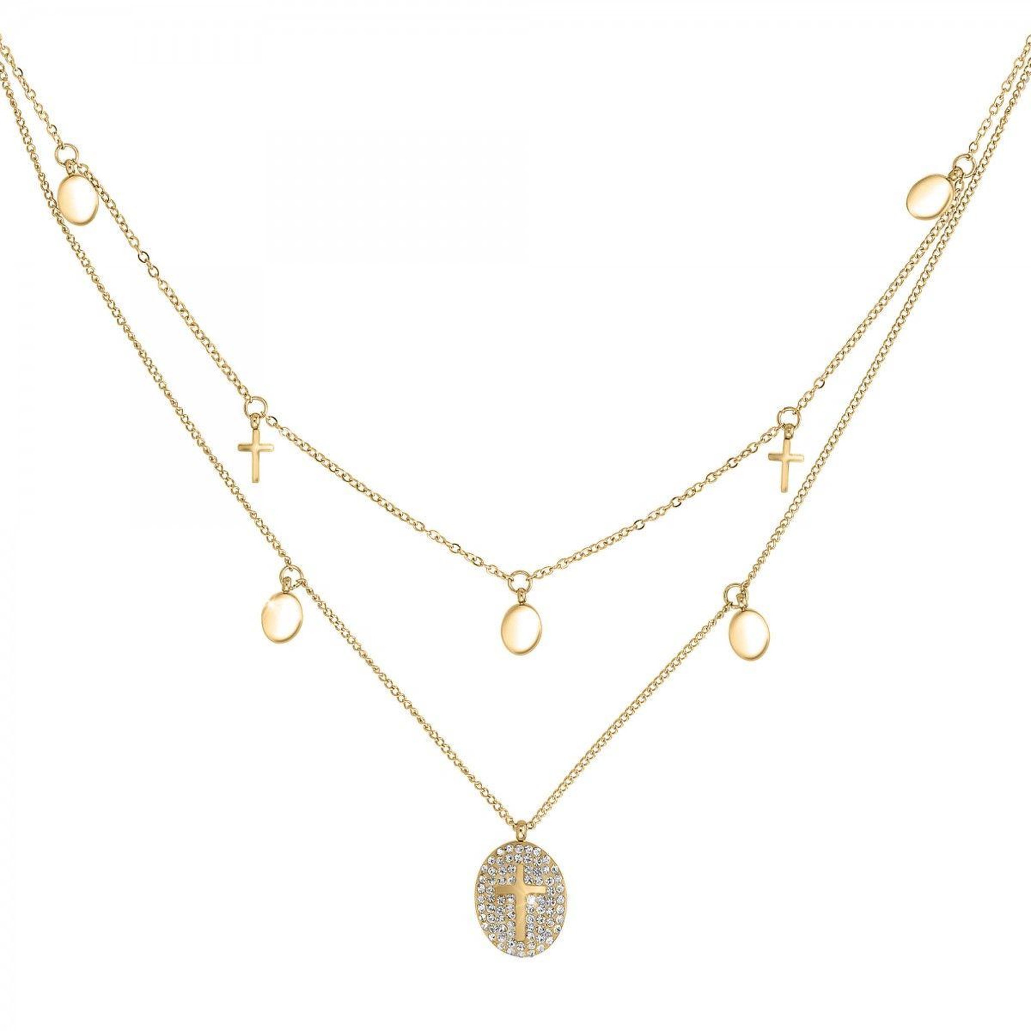 SC BOHEME Collier croix par SC Bohème orné de Cristaux scintillants