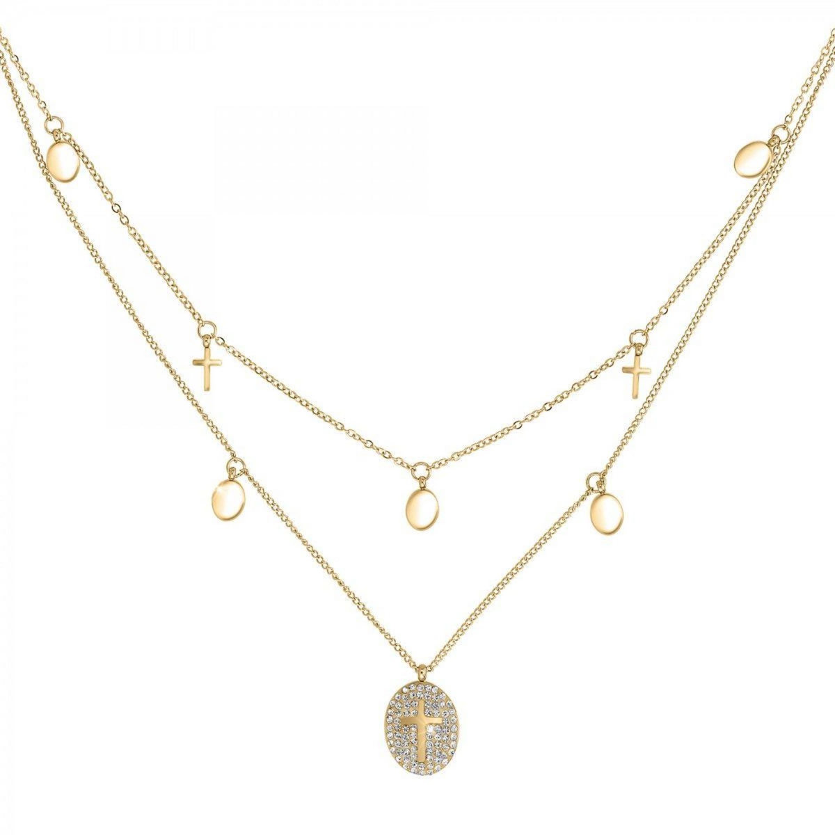 SC BOHEME Collier croix par SC Bohème orné de Cristaux scintillants