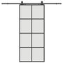 Voir la diapositive 2 : VIDAXL Porte coulissante kit de quincaillerie noir 90x205 cm verre ESG