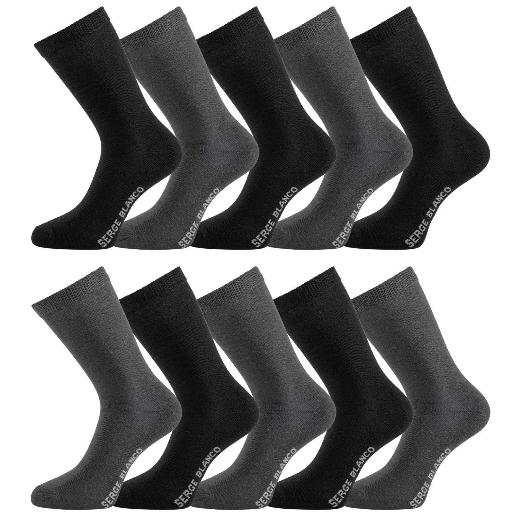 Voir la diapositive 1 : SERGE BLANCO Lot de 10 paires de chaussettes de ville serge blanco