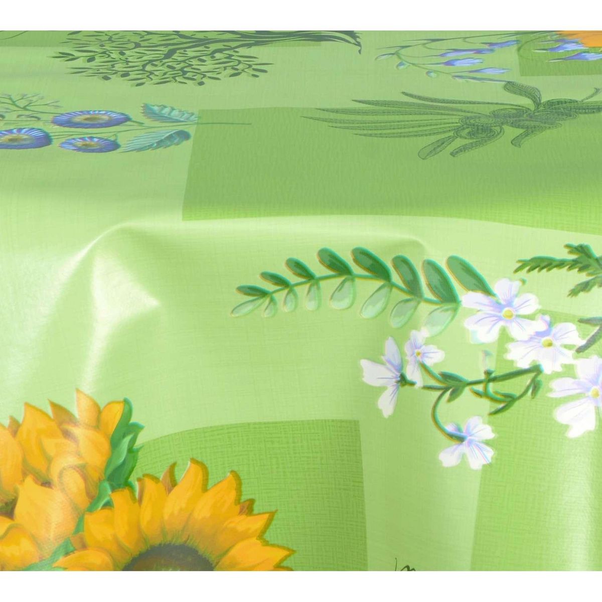 HABITABLE Nappe en toile cirée ronde Gap - Diam. 135 cm - Vert