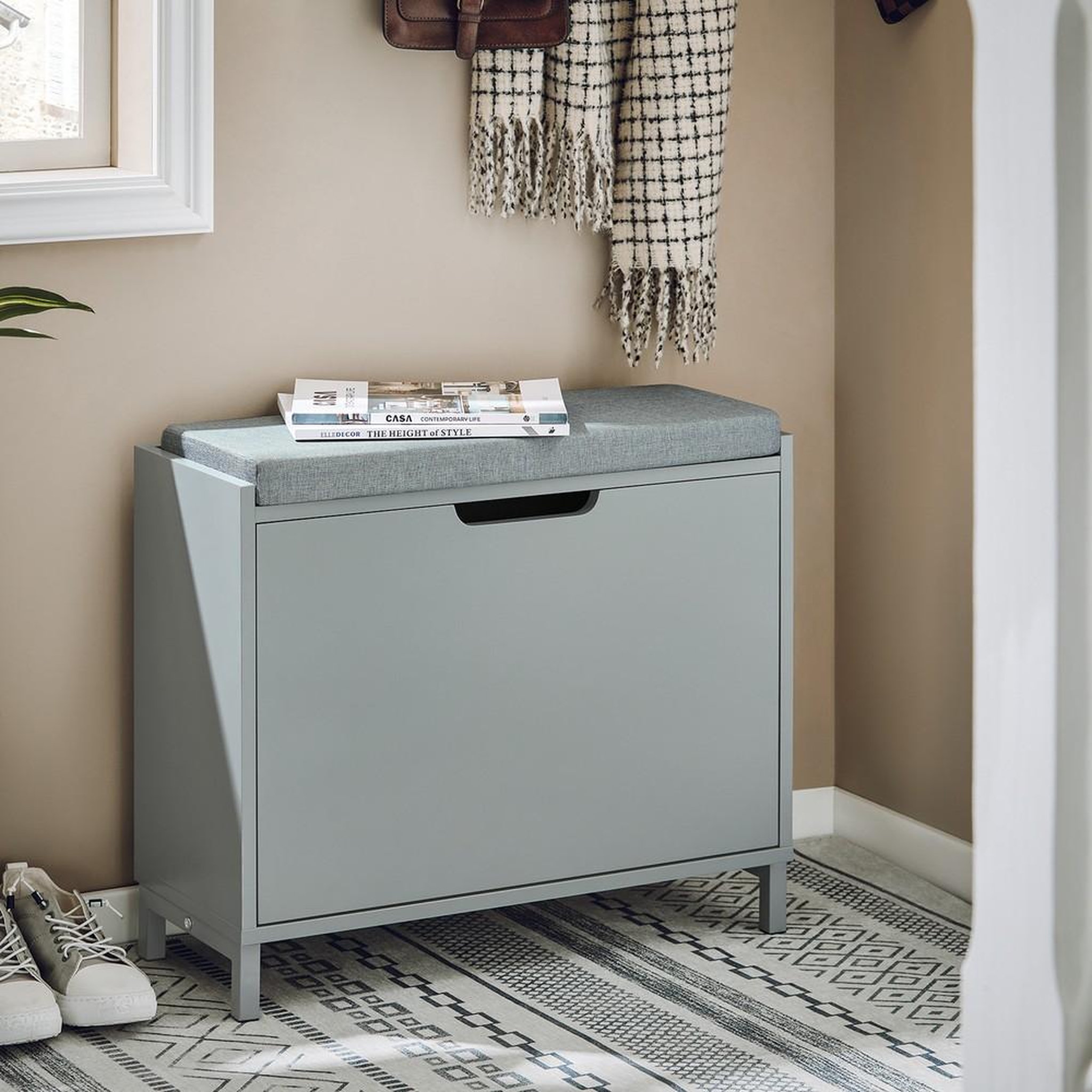 Voir la diapositive 2 : SOBUY SoBuy - Banc de rangement à chaussures avec une porte - Moderne - FSR151-K