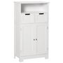 Voir la diapositive 1 : KLEANKIN Meuble bas de salle de bain multi-rangements grande niche 2 tiroirs placard double porte avec étagère MDF blanc