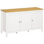 Voir la diapositive 1 : HOMCOM Buffet bas style classique chic - 3 portes, 2 étagères réglables - MDF panneaux blanc aspect bois clair