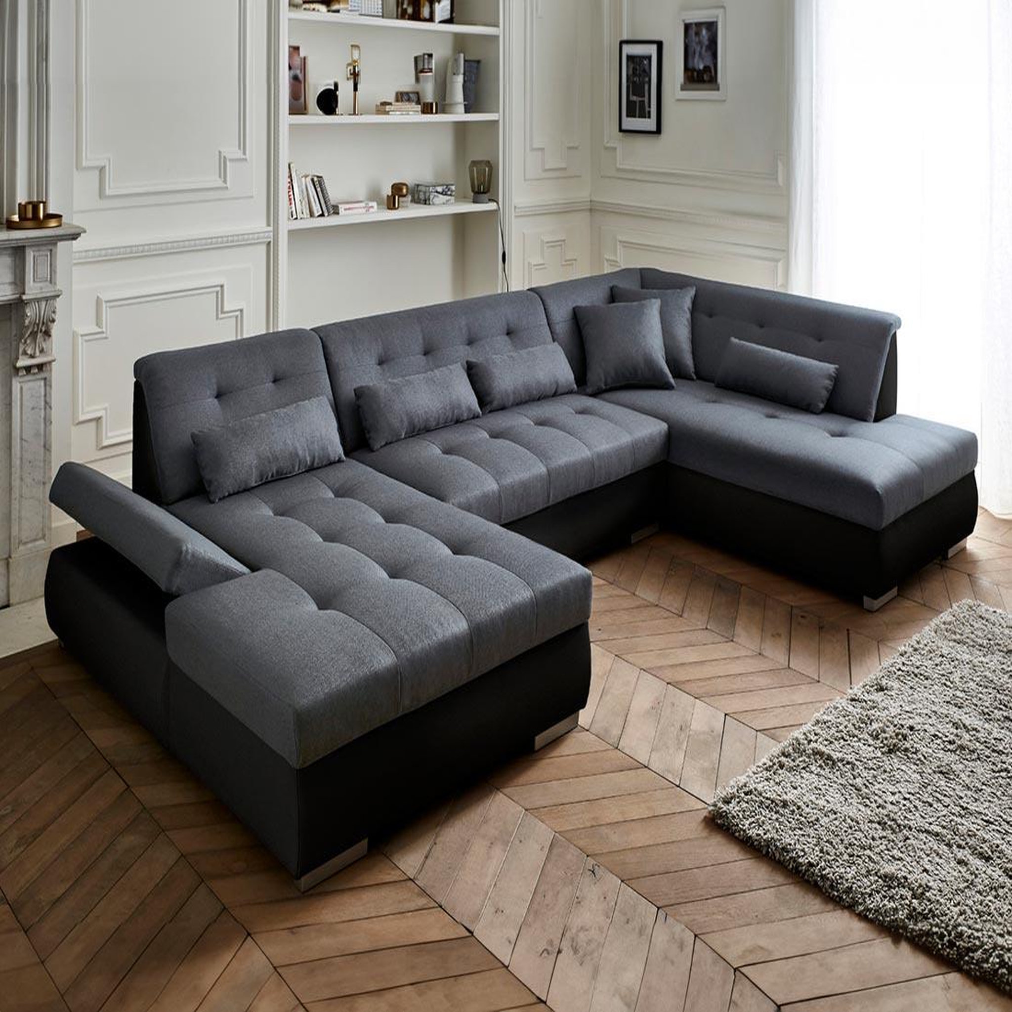 Voir la diapositive 2 : LISA DESIGN Vermont - canapé panoramique d'angle droit - 7 places - xxl
